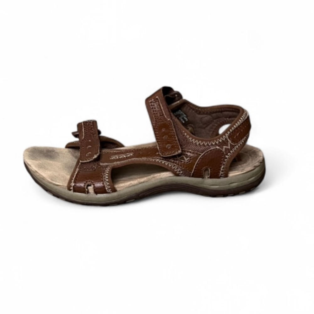Earth Spirit Gelron 2000 Brown Leather Comfort Sandals Womens 6.5 Adjustable